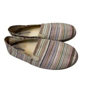 Airwalk Womens Slip On Shoes Striped Canvas Casual Loafers Size 10